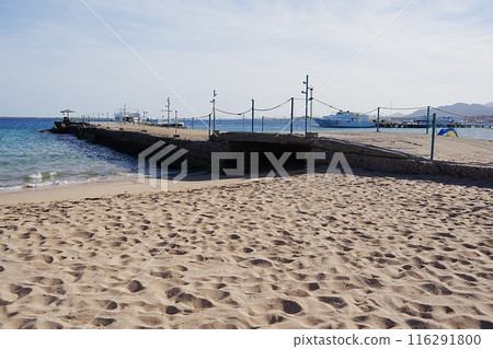 Pier at Red Sea in African SAFAGA city in EGYPT 116291800