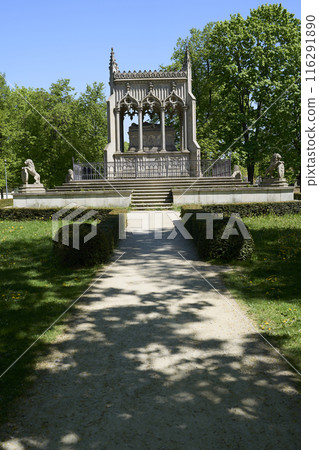 Stony mausoleum of Potocki at Wilanow in Warsaw city in Poland - vertical 116291890