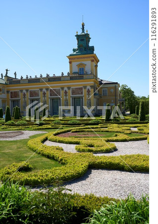 Garden and palace at Wilanow in Warsaw city of Poland - vertical 116291893