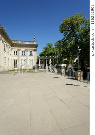 Courtyard and side of palace on isle in Warsaw city in Poland - vertical Courtyard and side of palace on isle in Warsaw city in Poland - vertical 116291902