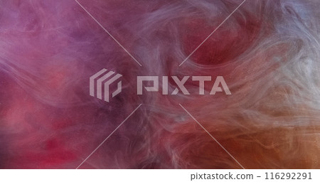 Twisted fume. Sparkling steam. Pink red black fog flies ink mix abstract vapor shiny magical hypnotic mist cloud particles art background. Twisted fume. Sparkling steam. Pink red black fog flies ink mix abstract vapor shiny magical hypnotic mist cloud particles art background. 116292291