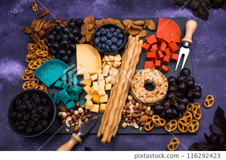 Elegant Halloween appetizers. Cheese plate Elegant Halloween appetizers. Cheese plate 116292423