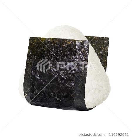 Onigiri illustration realistic white background Onigiri illustration realistic white background 116292621