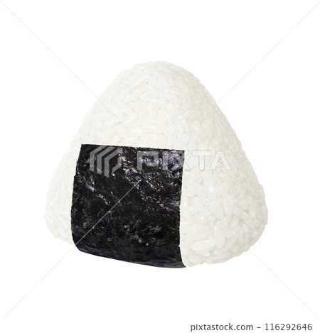 Onigiri illustration realistic white background Onigiri illustration realistic white background 116292646