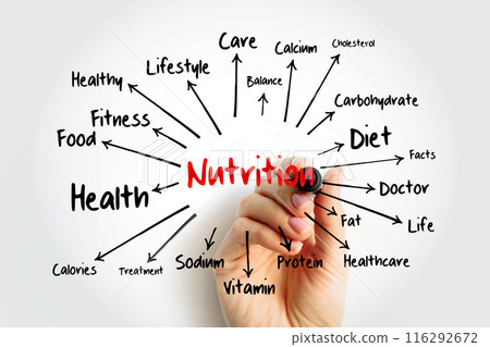 Nutrition mind map, health concept for presentations and reports 116292672