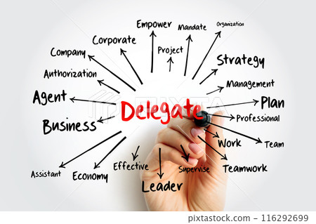 Delegate mind map, business concept for presentations and reports Delegate mind map, business concept for presentations and reports 116292699
