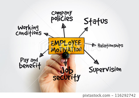 Employee motivation mind map with marker, business management strategy 116292742
