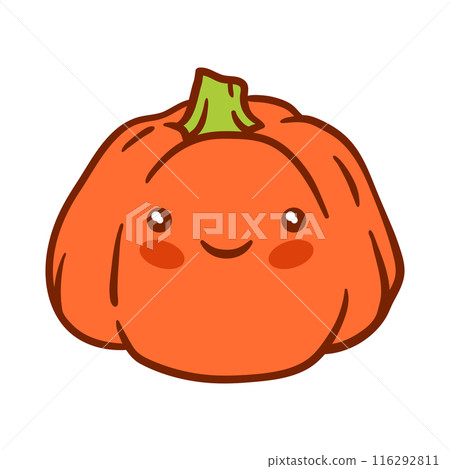 Pumpkin kawaii character. Autumn cute harvest of ripe vegetable. 116292811