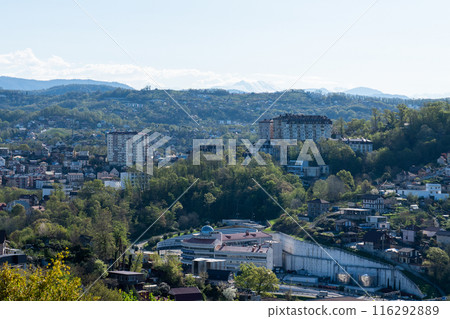 View of the sunny city of Sochi. 116292889