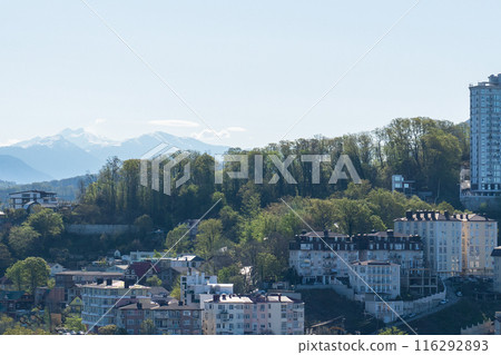 View of the sunny city of Sochi. 116292893