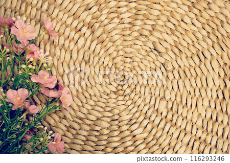Circular Weave fibers rattan pattern background Circular Weave fibers rattan pattern background 116293246