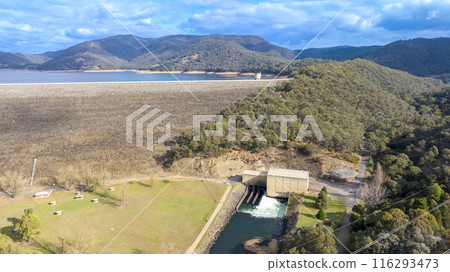 The Blowering Dam and Wall near Tumut in the Snowy Mountains 116293473