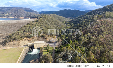 The Blowering Dam and Wall near Tumut in the Snowy Mountains 116293474