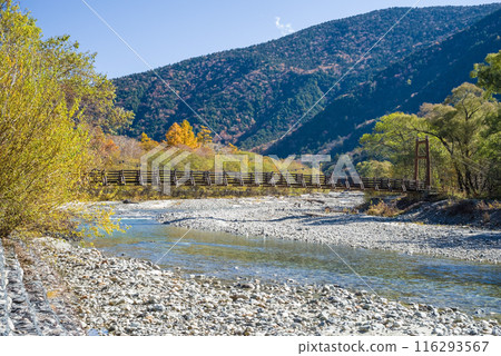 "Autumn in Kamikochi" Refreshing scenery around Myojin Bridge 116293567