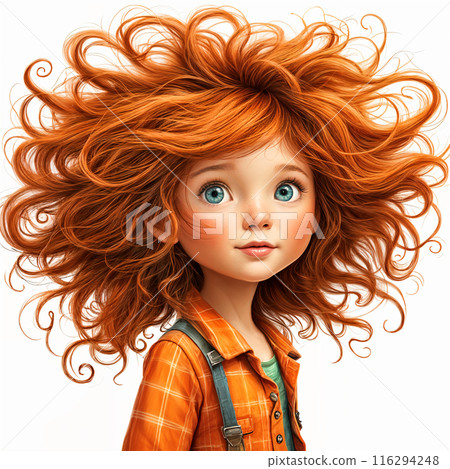 Red-haired girl with blue eyes. 116294248