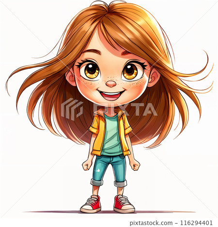 Girl with long hair. 116294401