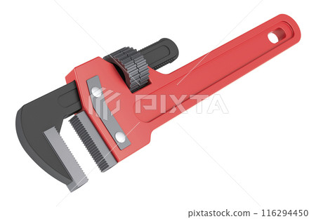 Plumber Wrench, pipe wrench. 3D rendering 116294450