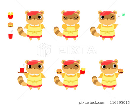 漢堡店店員浣熊圖示集 1 漢堡店店員浣熊圖示集 1 116295015