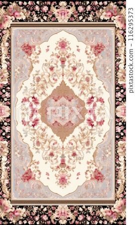 pastel color flower prayer mat rug carpet, ai 116295373