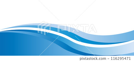 Blue and white business wave banner background. Vector EPS 10  116295471