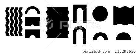 Abstract geometric shapes and icons. 116295636