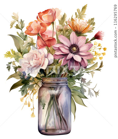 Flowers in a Mason Jar 116295769