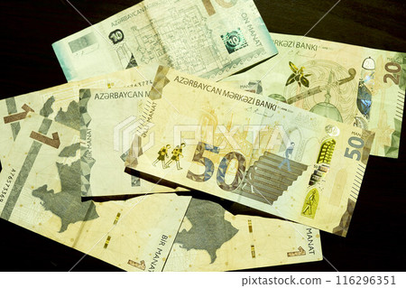 Azerbaijan Currency Manat money background 116296351