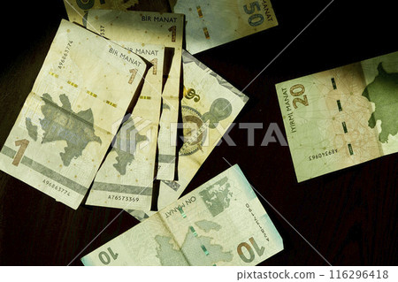 Azerbaijan Currency Manat money background Azerbaijan Currency Manat money background 116296418