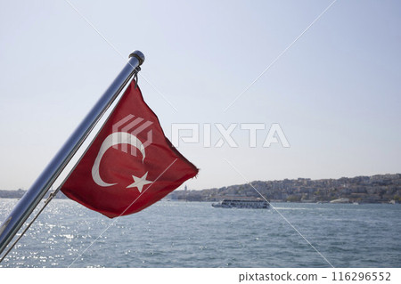 Istanbul, Turkey - 13 April 2024: Water Transportation. Ferry in Istanbul 116296552