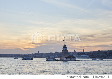 Istanbul, Turkey - April 13, 2024: Maiden's Tower in Istanbul 116296591