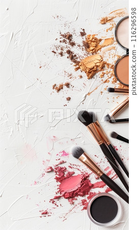 Makeup Brushes on White Background 116296598