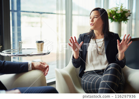 Negotiation, talking or businesswoman speaking in meeting, discussion or collaboration for growth. Teamwork, review or professional consultant planning for loan, feedback report or project funding Negotiation, talking or businesswoman speaking in meeting, discussion or collaboration for growth. Teamwork, review or professional consultant planning for loan, feedback report or project funding 116297936