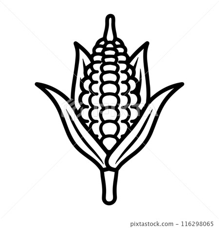 Corn icon or modern line symbol. Vector line art and icon design with bold outline. Black and white Pixel Perfect minimalistic symbol isolated white background. Silhouette simple thin sign 116298065
