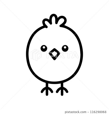 Chick icon or modern line symbol. Vector line art and icon design with bold outline. Black and white Pixel Perfect minimalistic symbol isolated white background. Silhouette simple thin sign Chick icon or modern line symbol. Vector line art and icon design with bold outline. Black and white Pixel Perfect minimalistic symbol isolated white background. Silhouette simple thin sign 116298068