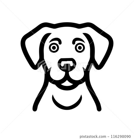 Dog icon or modern line symbol. Vector line art and icon design with bold outline. Black and white Pixel Perfect minimalistic symbol isolated white background. Silhouette simple thin sign 116298090