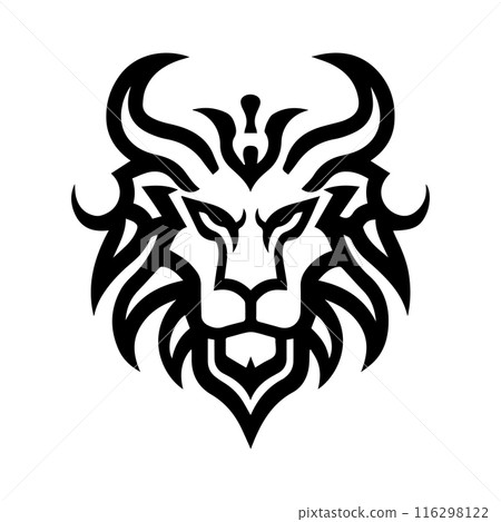 Manticore icon or modern line symbol. Vector line art and icon design with bold outline. Black and white Pixel Perfect minimalistic symbol isolated white background. Silhouette simple thin sign 116298122
