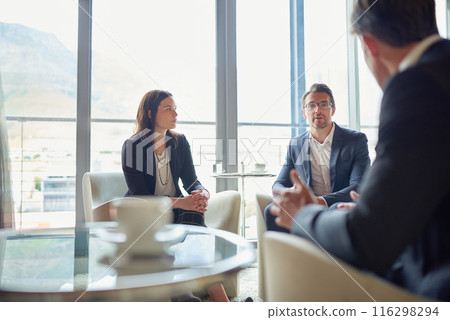 Business people, meeting and employee review or sales feedback for raise and advice with ceo. Corporate group, team management and bonus negotiation for deal or agreement of increase in office Business people, meeting and employee review or sales feedback for raise and advice with ceo. Corporate group, team management and bonus negotiation for deal or agreement of increase in office 116298294