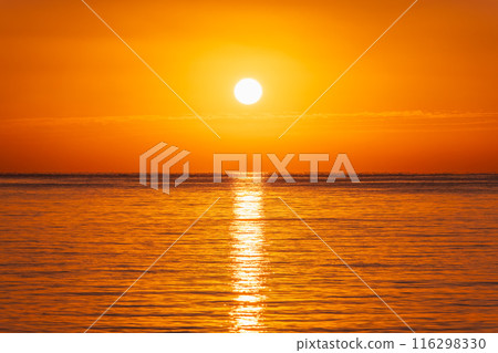 Beautiful red and orange sunrise over the sea. 116298330