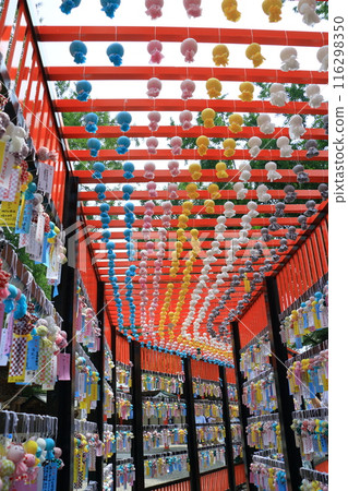 Many Teru Teru Bozu dolls displayed at the shrine 116298350