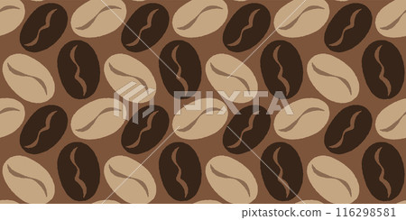 Vector vintage seamless pattern with coffee beans. Retro pattern with coffee bean Vector vintage seamless pattern with coffee beans. Retro pattern with coffee bean 116298581