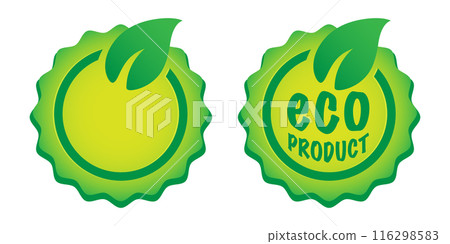 Vector set icons for eco products. Vector stamps of ECO product. Vector set icons for eco products. Vector stamps of ECO product. 116298583