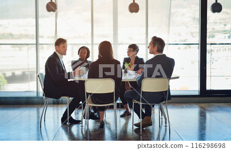 Meeting, planning and group of business people in office with legal case for company bankruptcy. Discussion, teamwork and professional attorneys work on financial corruption law project in boardroom. Meeting, planning and group of business people in office with legal case for company bankruptcy. Discussion, teamwork and professional attorneys work on financial corruption law project in boardroom. 116298698