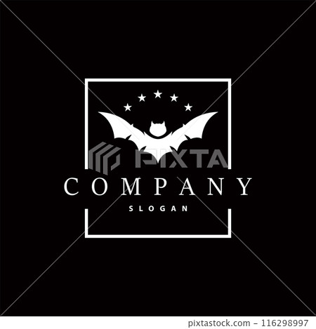 Bat logo design simple halloween bat black silhouette illustration design template 116298997