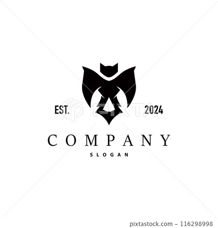 Bat logo design simple halloween bat black silhouette illustration design template 116298998
