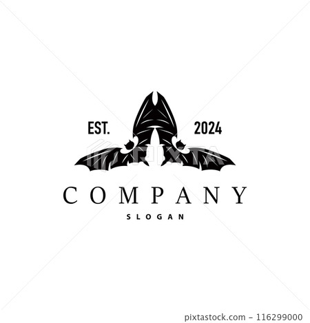 Bat logo design simple halloween bat black silhouette illustration design template 116299000