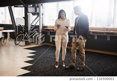 Business people, meeting and document for calendar, planning and collaboration on schedule with ceo. Corporate team, receptionist and paper with discussion, advice and brainstorm for project deadline 116300001