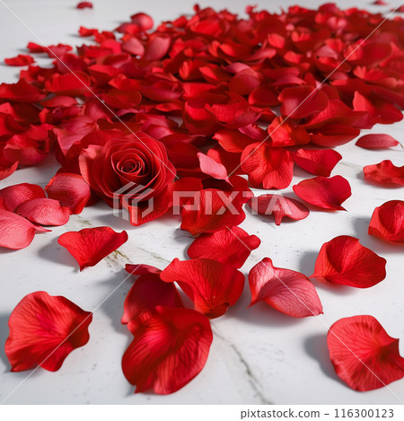 Red rose petal, white background 116300123