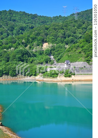 Futago Dam, emerald green Futago Dam Lake, Yuzawa Town Futago Dam, emerald green Futago Dam Lake, Yuzawa Town 116301050