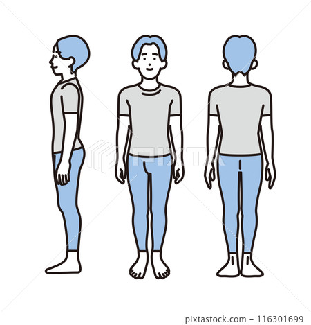 Simple illustration of a woman with correct posture 116301699