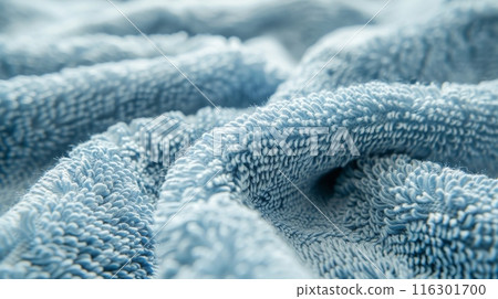 Close-Up of Soft Blue Terrycloth Towel Texture for Textile Design and Home Decor Inspiration 116301700